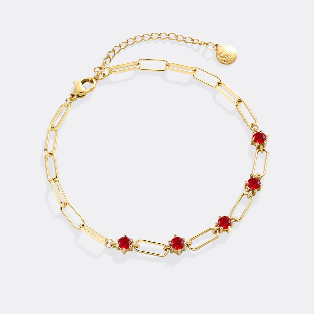 Bracciale a Graffetta con Dettagli in Pietre Preziose