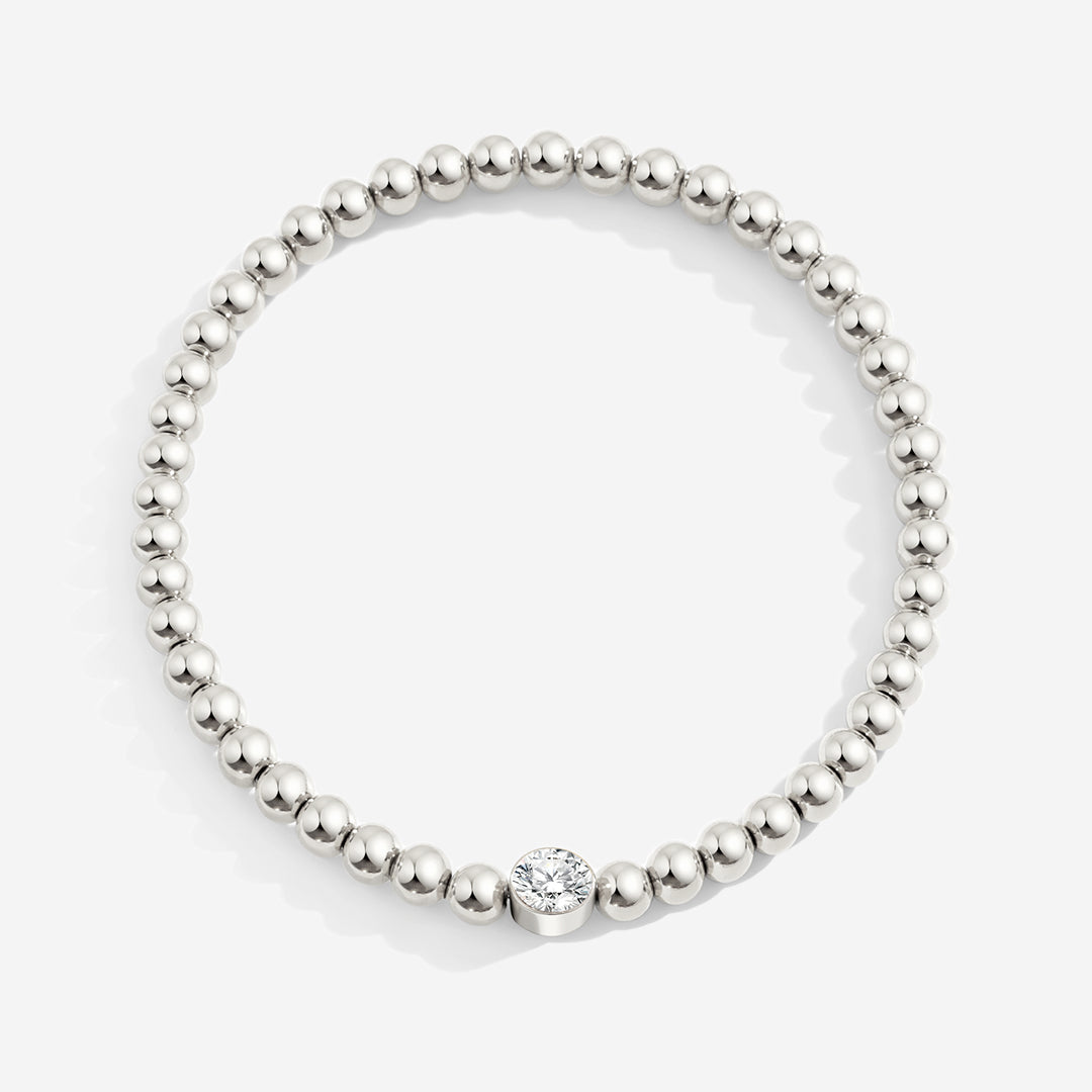 Vergoldetes Perlenarmband mit Geburtsstein
