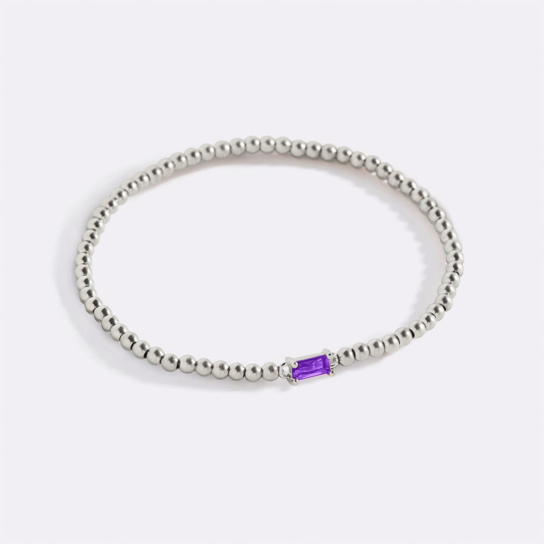 Armband aus Sterlingsilber mit Geburtssteinperlen