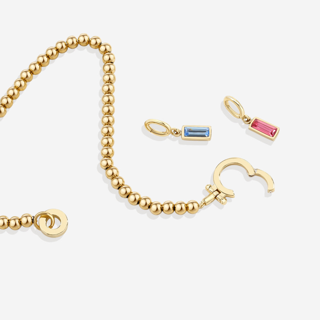 Minzfarbenes Perlen-Geburtsstein-Charm-Armband