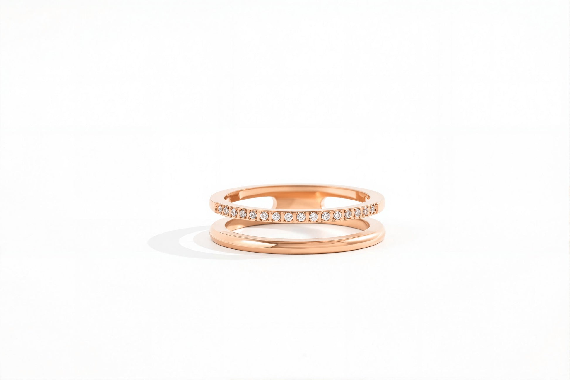 Double Band Pave Ring