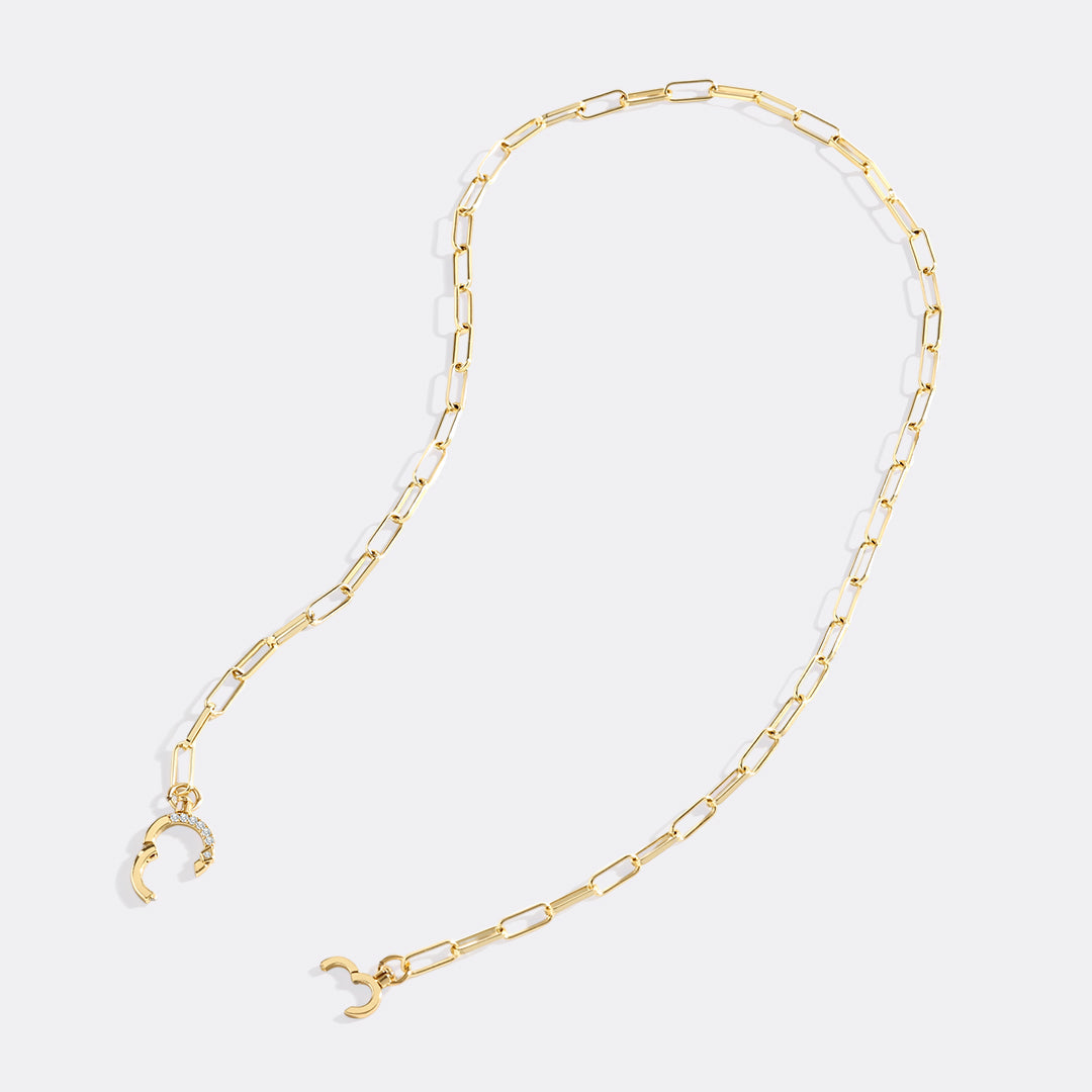 Collana con graffetta e pavé di menta