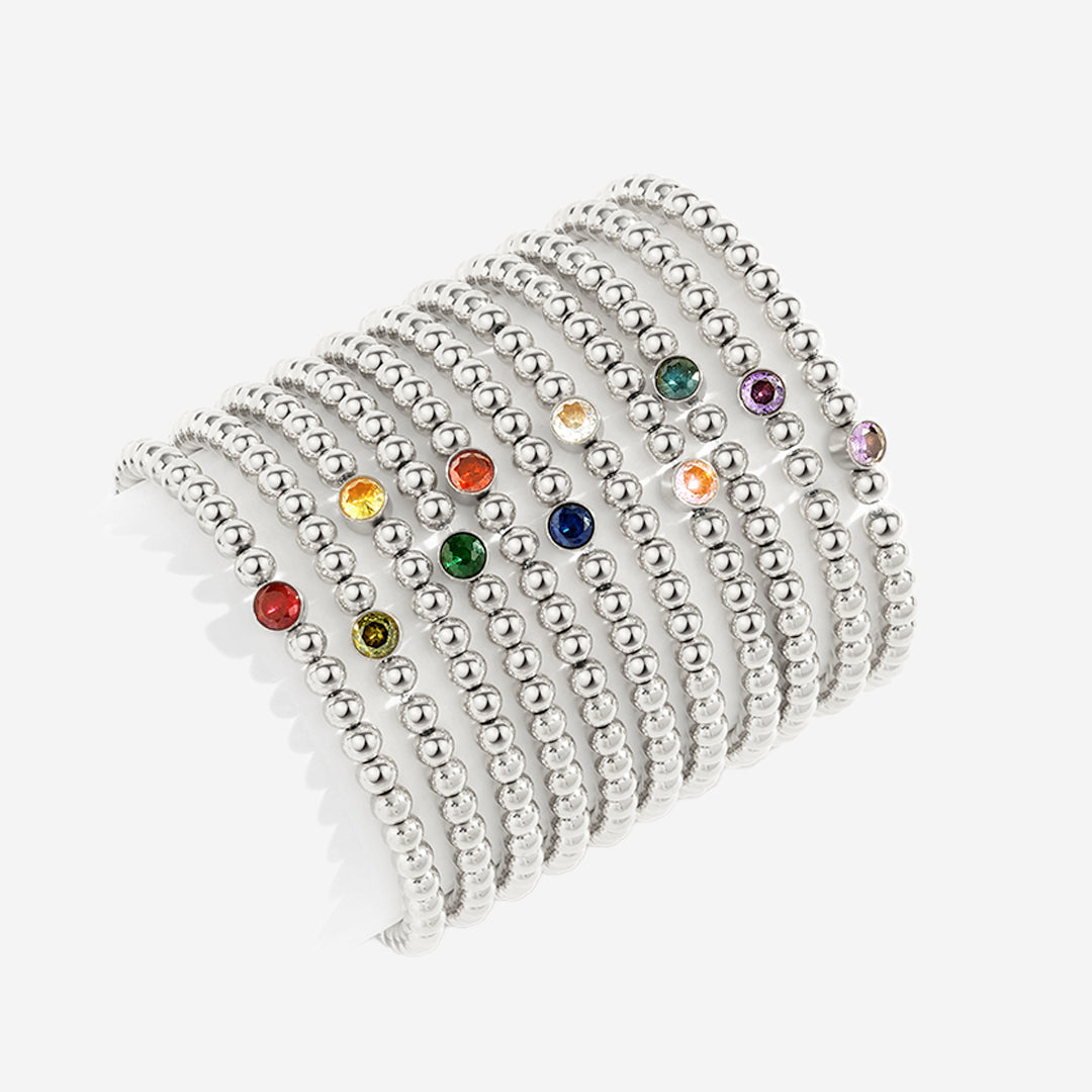 Vergoldetes Perlenarmband mit Geburtsstein