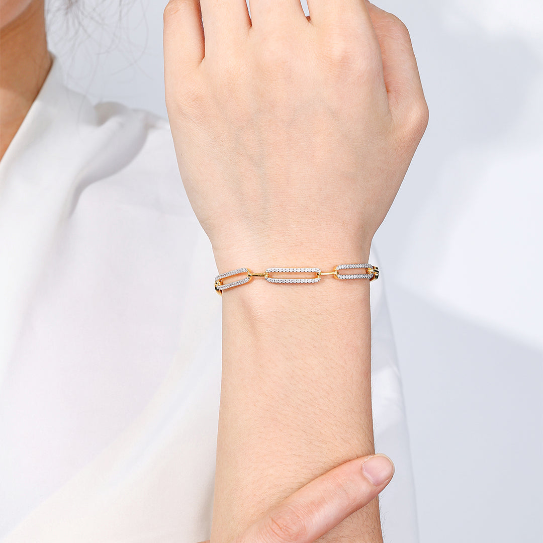 Bracciale a catena con diamanti pavé
