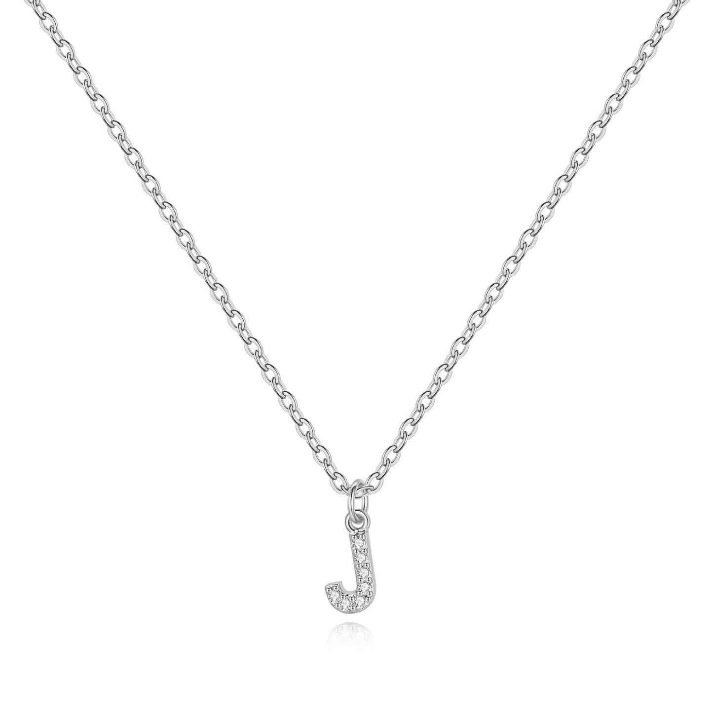 Halskette mit Initiale aus Sterlingsilber und Pavé