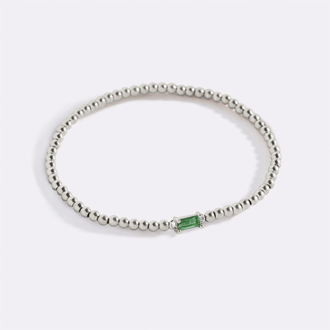 Armband aus Sterlingsilber mit Geburtssteinperlen