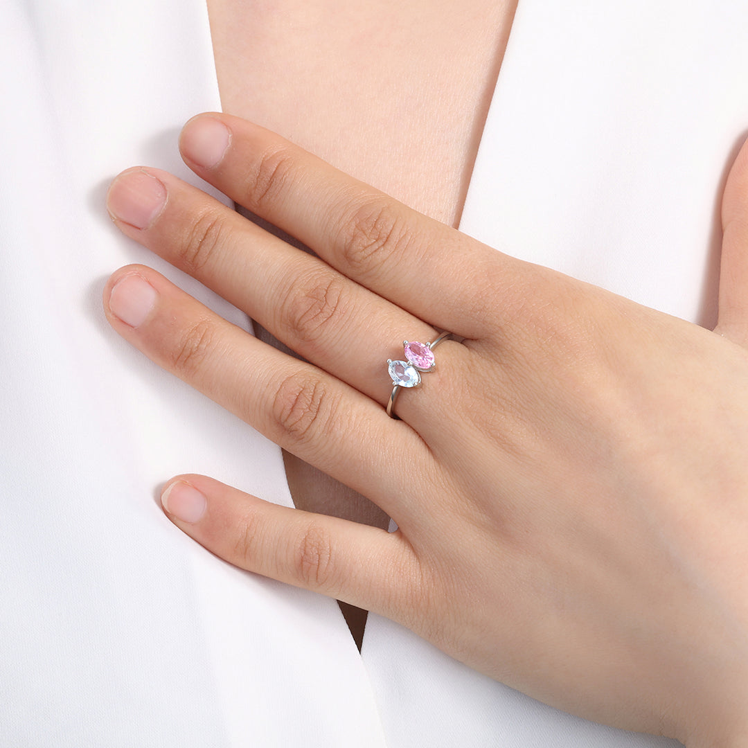 Geburtsstein-Ring im Marquise-Schliff