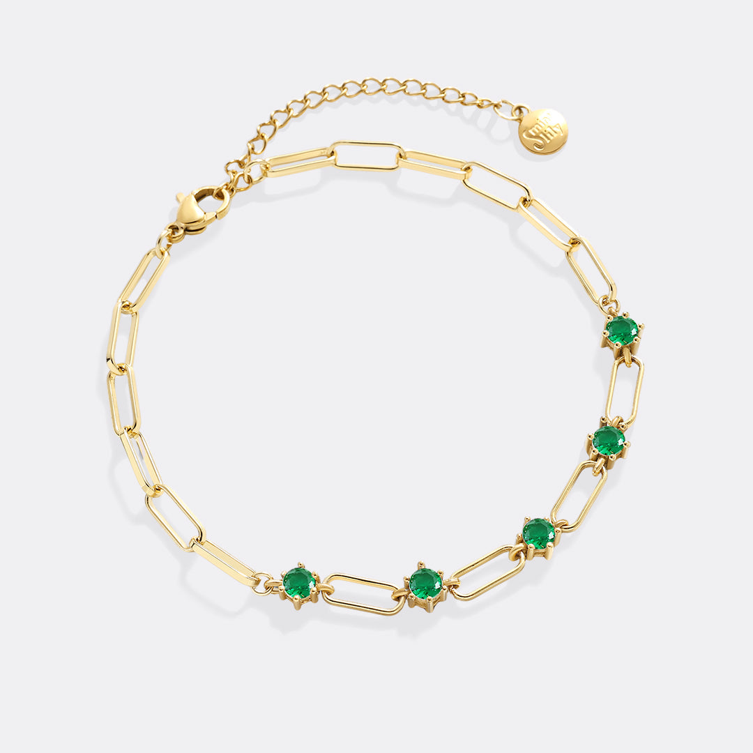 Bracciale a Graffetta con Dettagli in Pietre Preziose