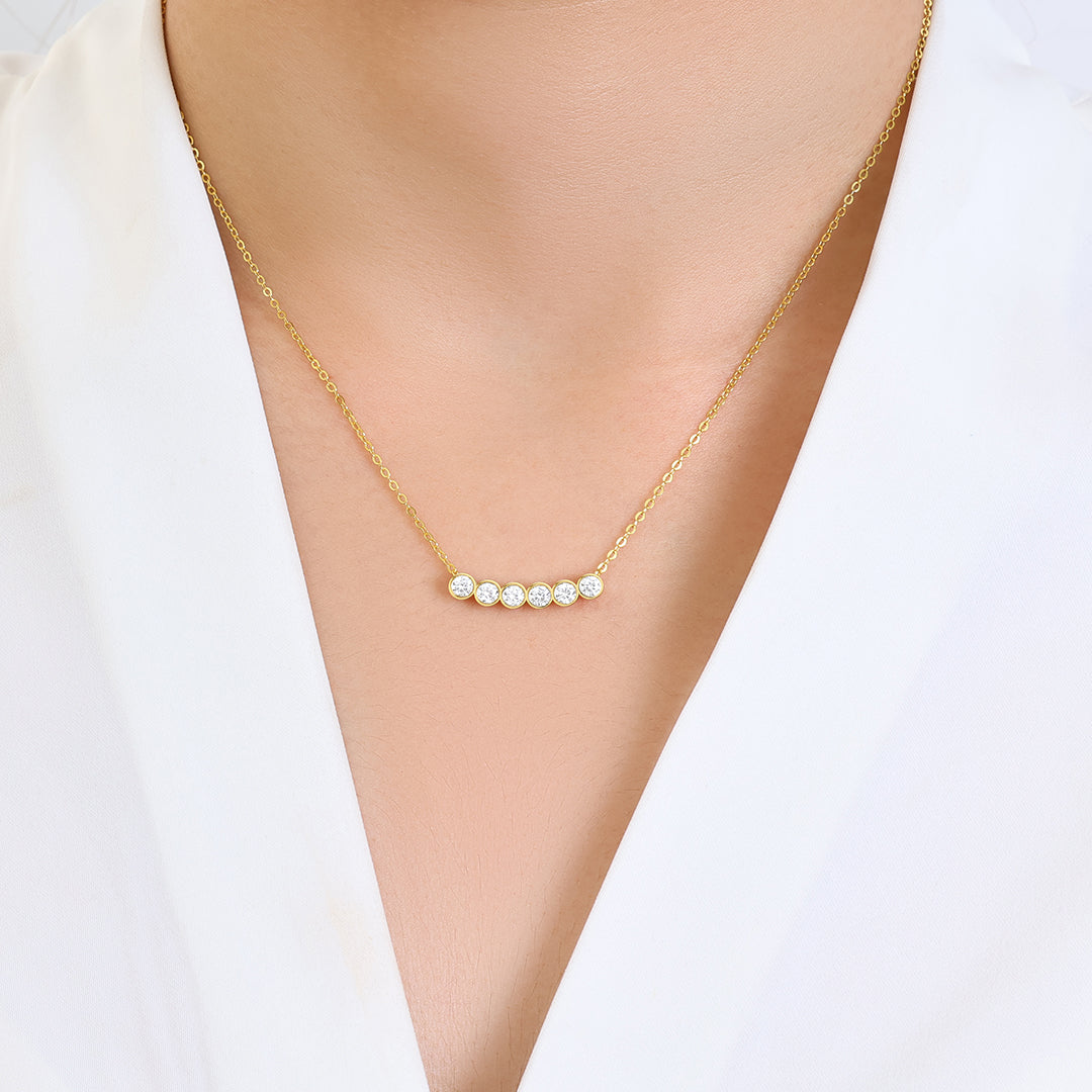 Klassische Lünettengefasste Diamantkette