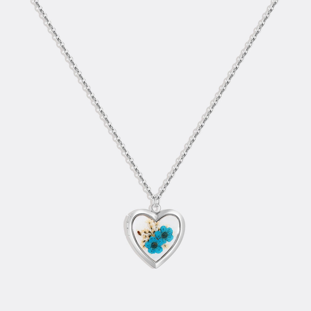 Medaglione a Cuore con Foto e Fiori Secchi Fatto a Mano
