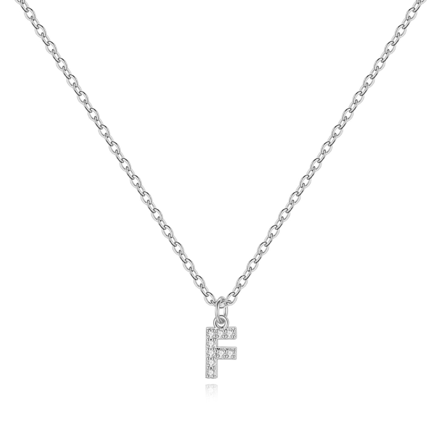Halskette mit Initiale aus Sterlingsilber und Pavé