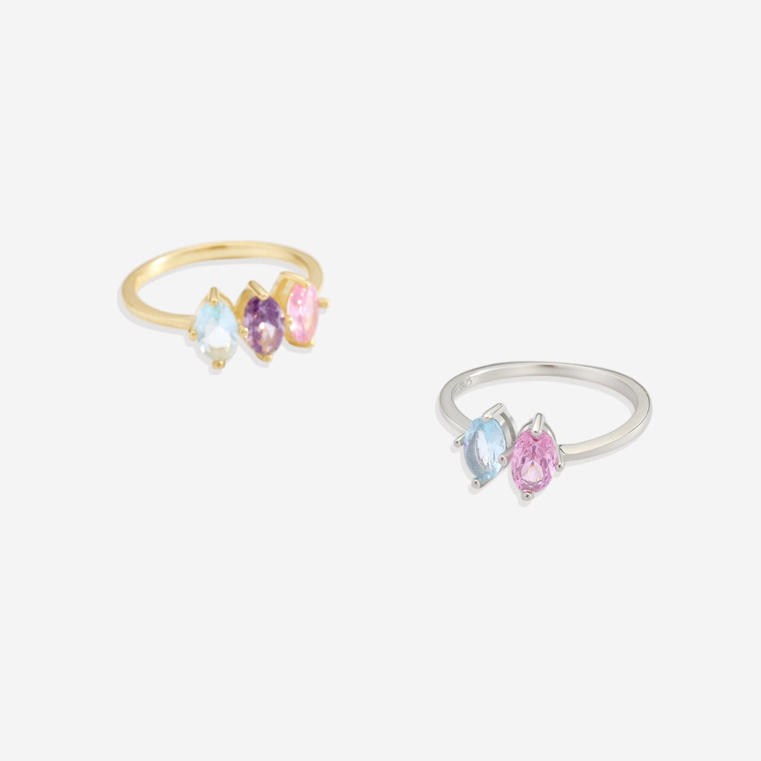 Geburtsstein-Ring im Marquise-Schliff