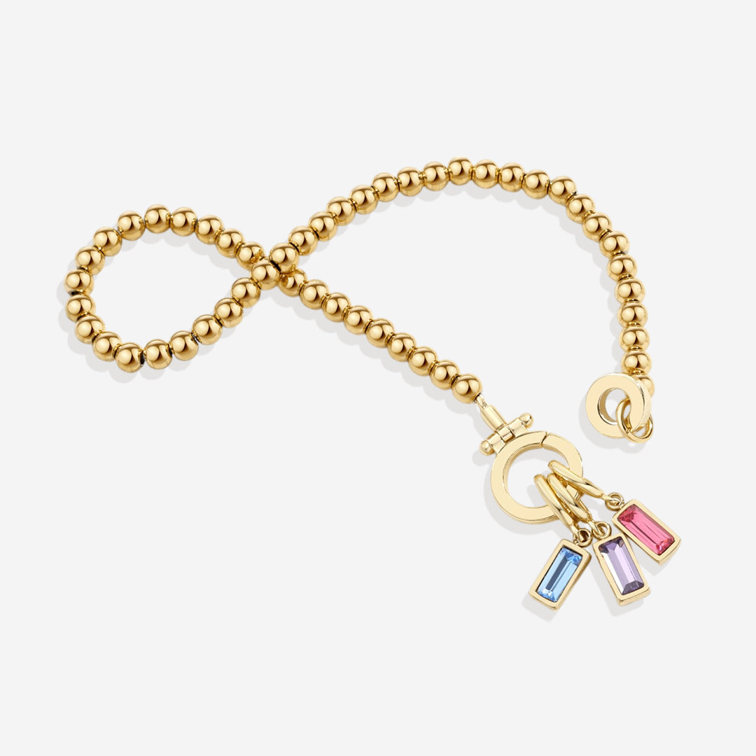 Minzfarbenes Perlen-Geburtsstein-Charm-Armband