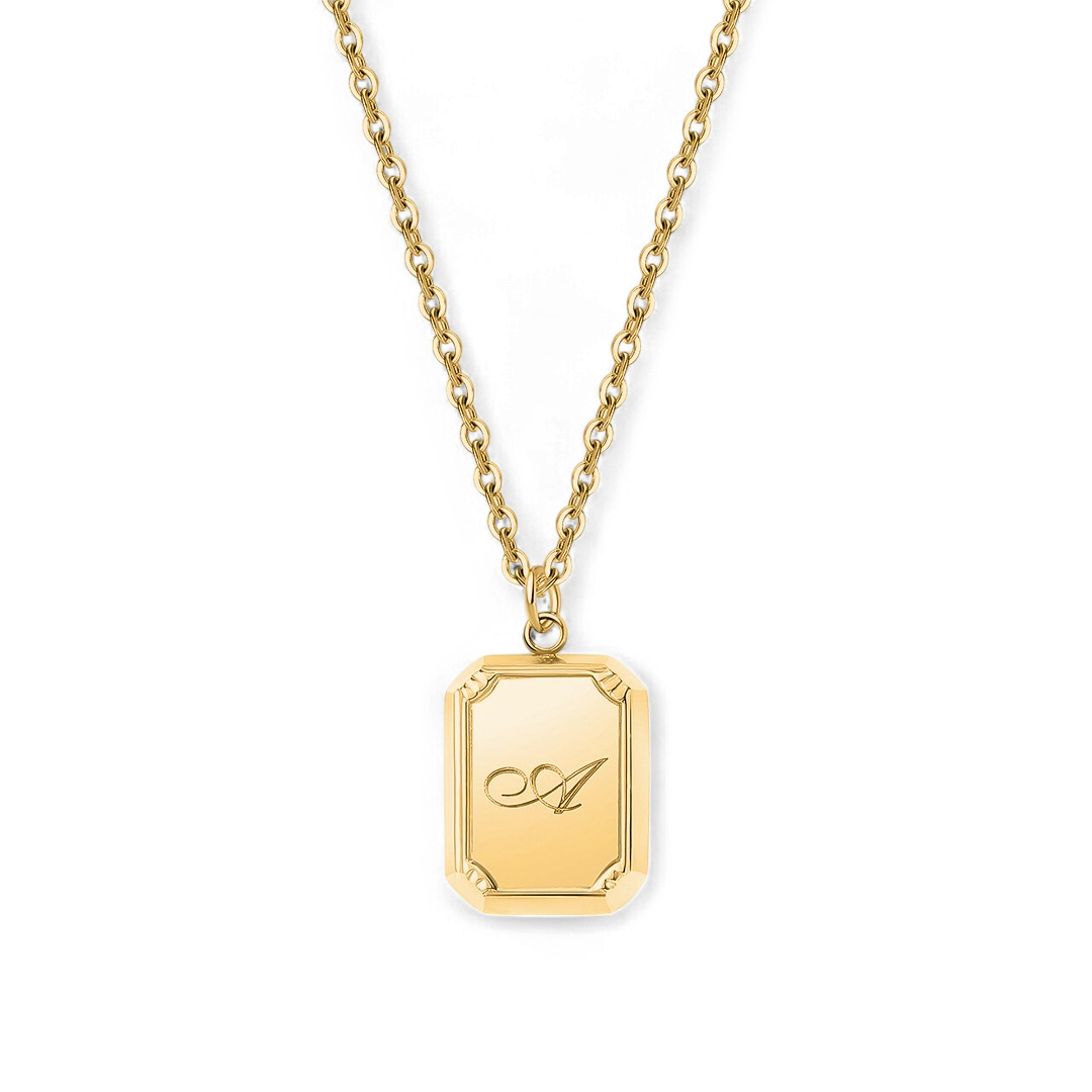 Gold Initial Pendant Necklace — Vanny Jewels
