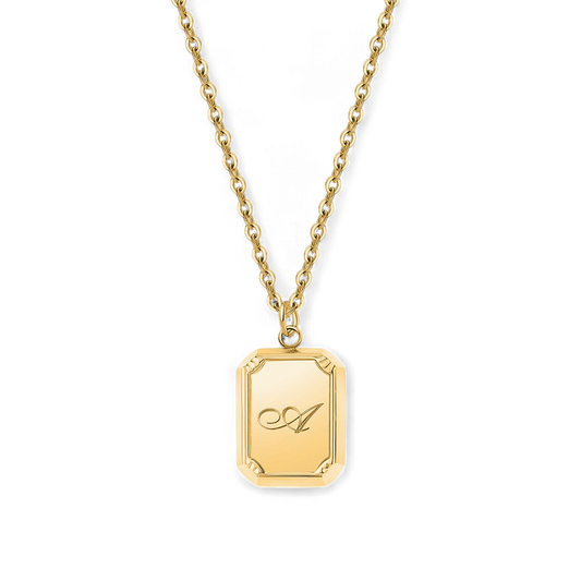 Gold Initial Pendant Necklace — Vanny Jewels