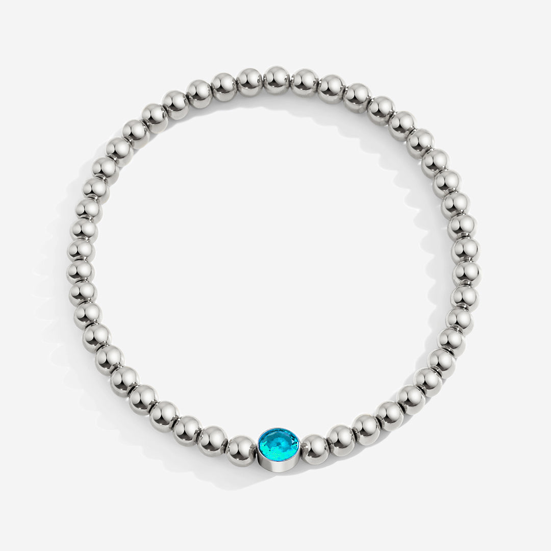 Vergoldetes Perlenarmband mit Geburtsstein
