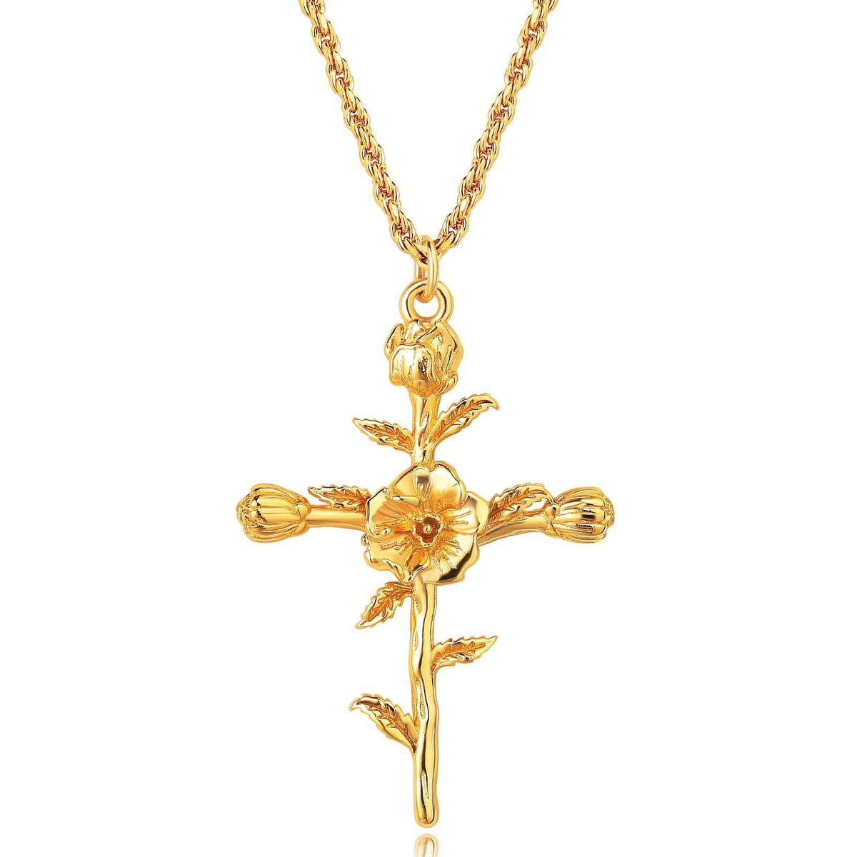 Collana con Pendente Croce Floreale