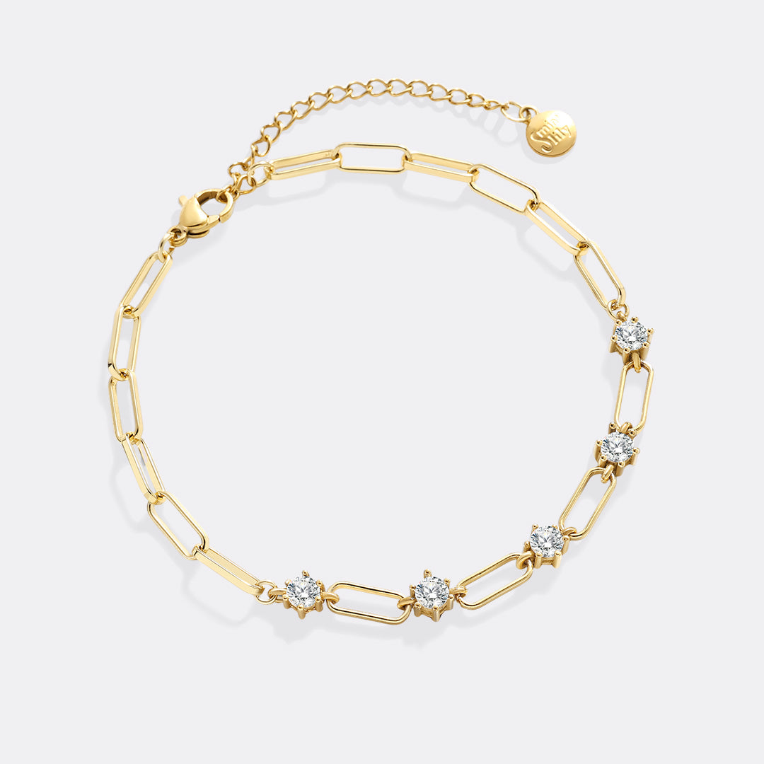 Bracciale a Graffetta con Dettagli in Pietre Preziose