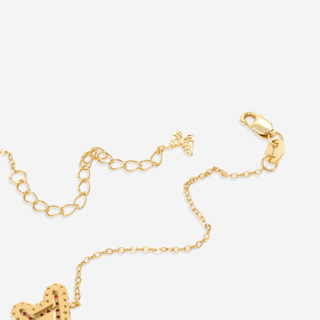 Pinkes Pave-Initialen-Armband