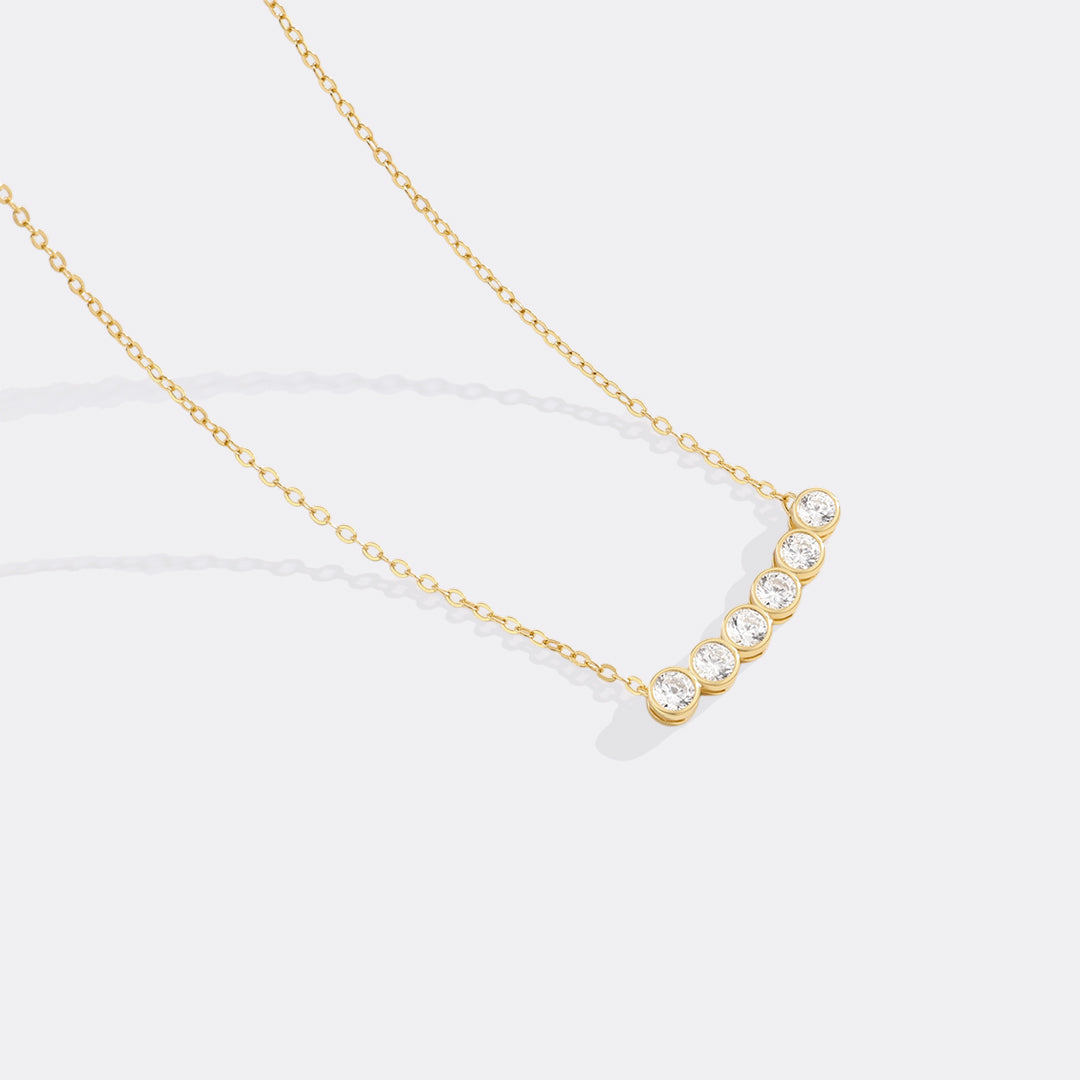 Klassische Lünettengefasste Diamantkette