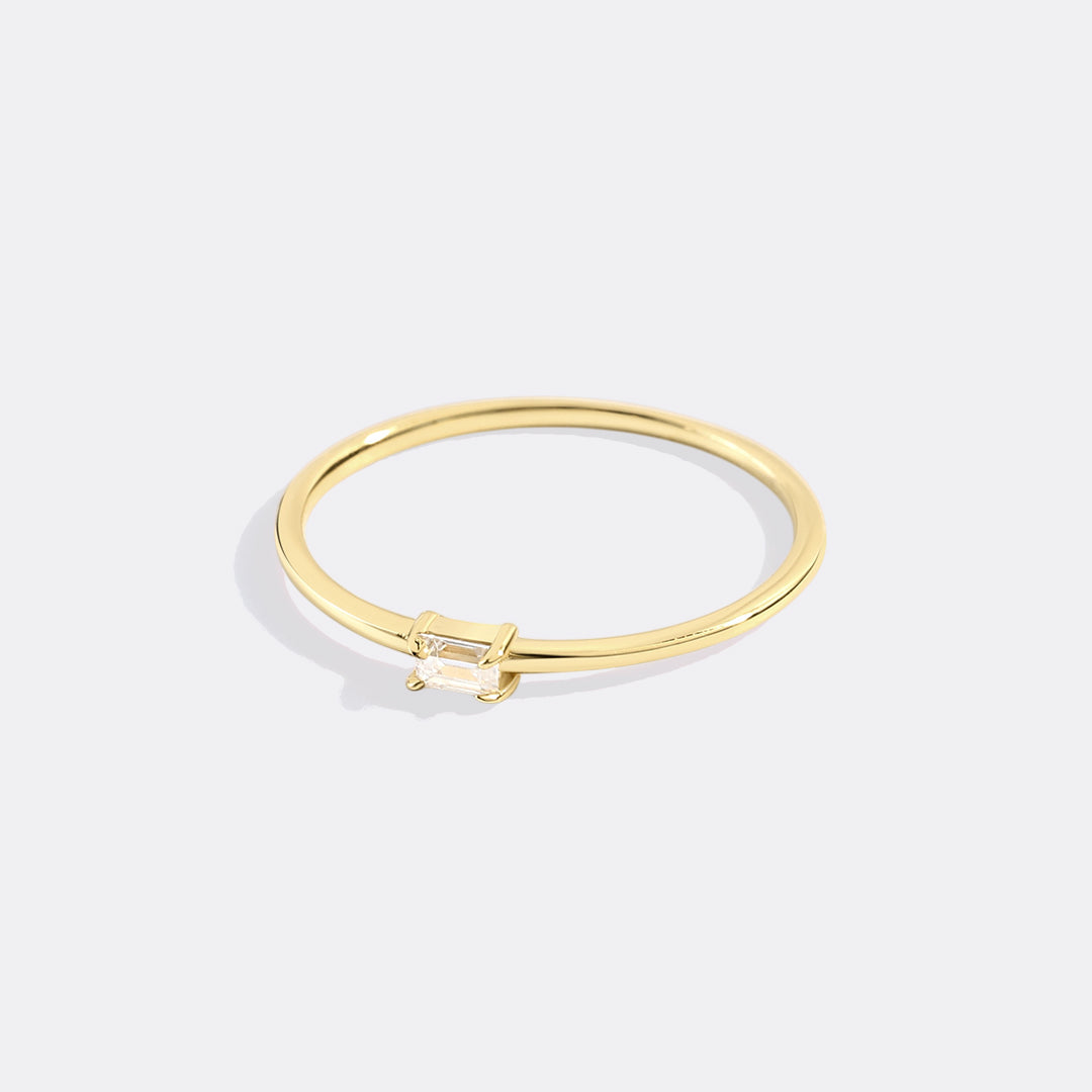 Diamant zierlicher Baguette-Stapelring
