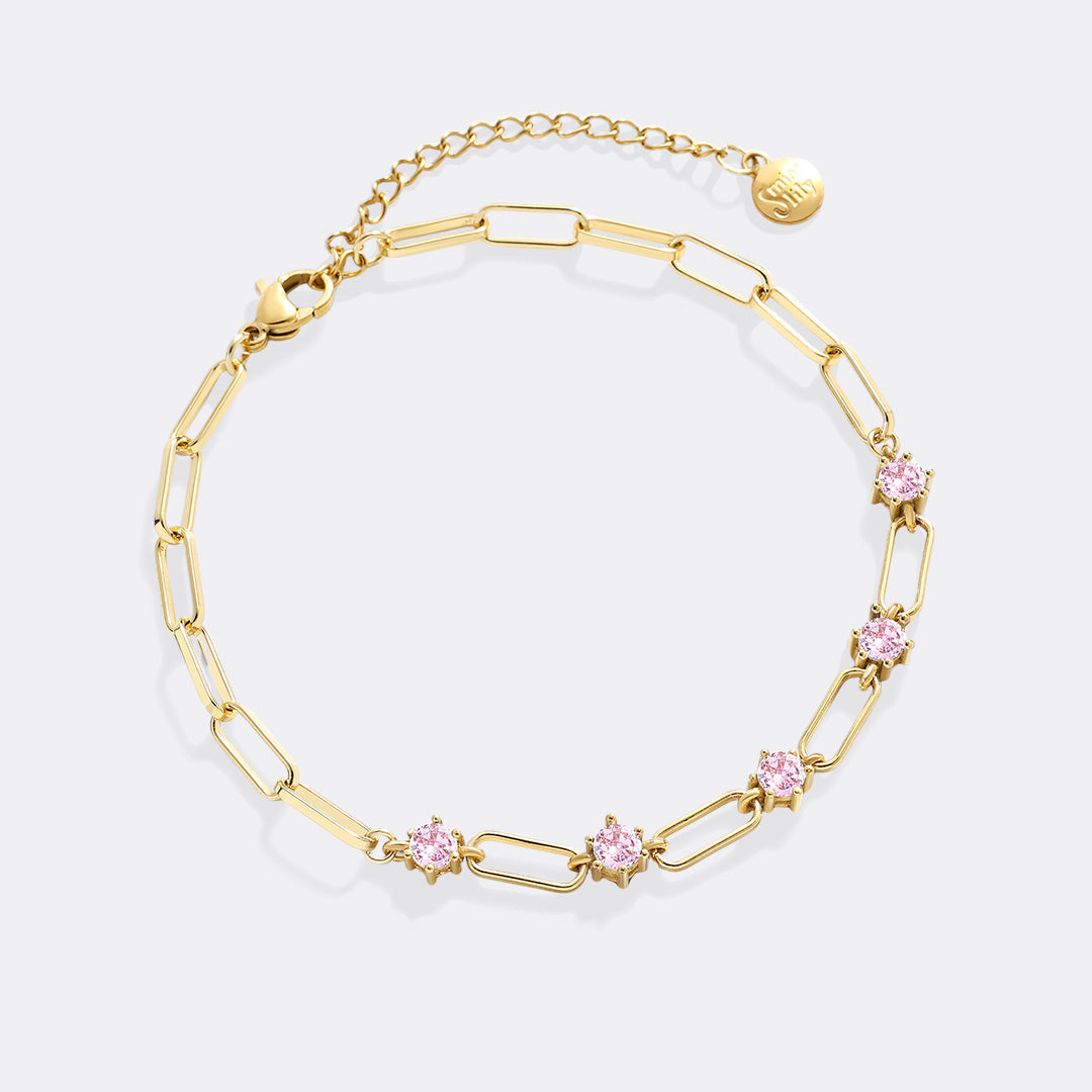 Bracciale a Graffetta con Dettagli in Pietre Preziose