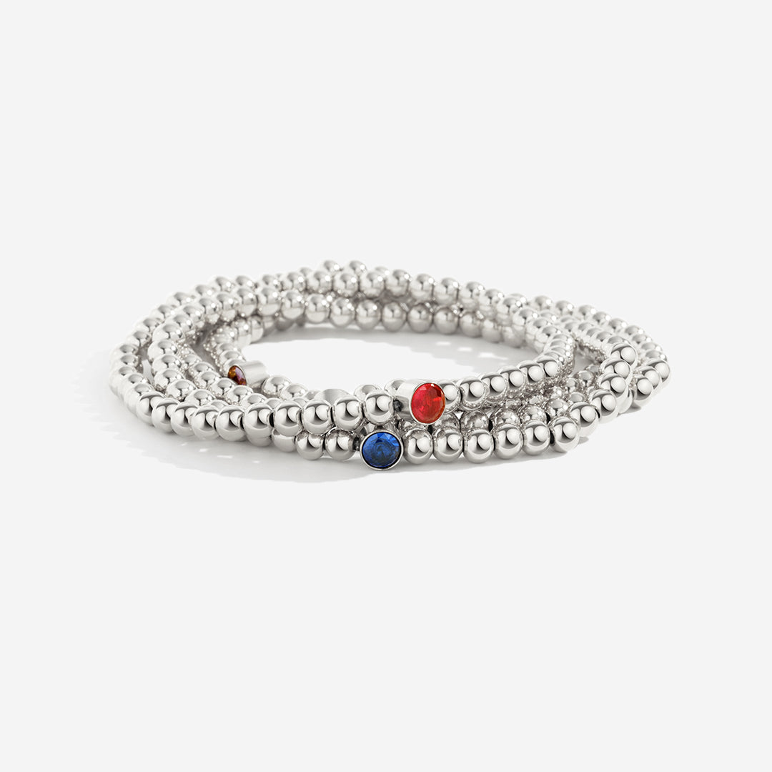 Vergoldetes Perlenarmband mit Geburtsstein