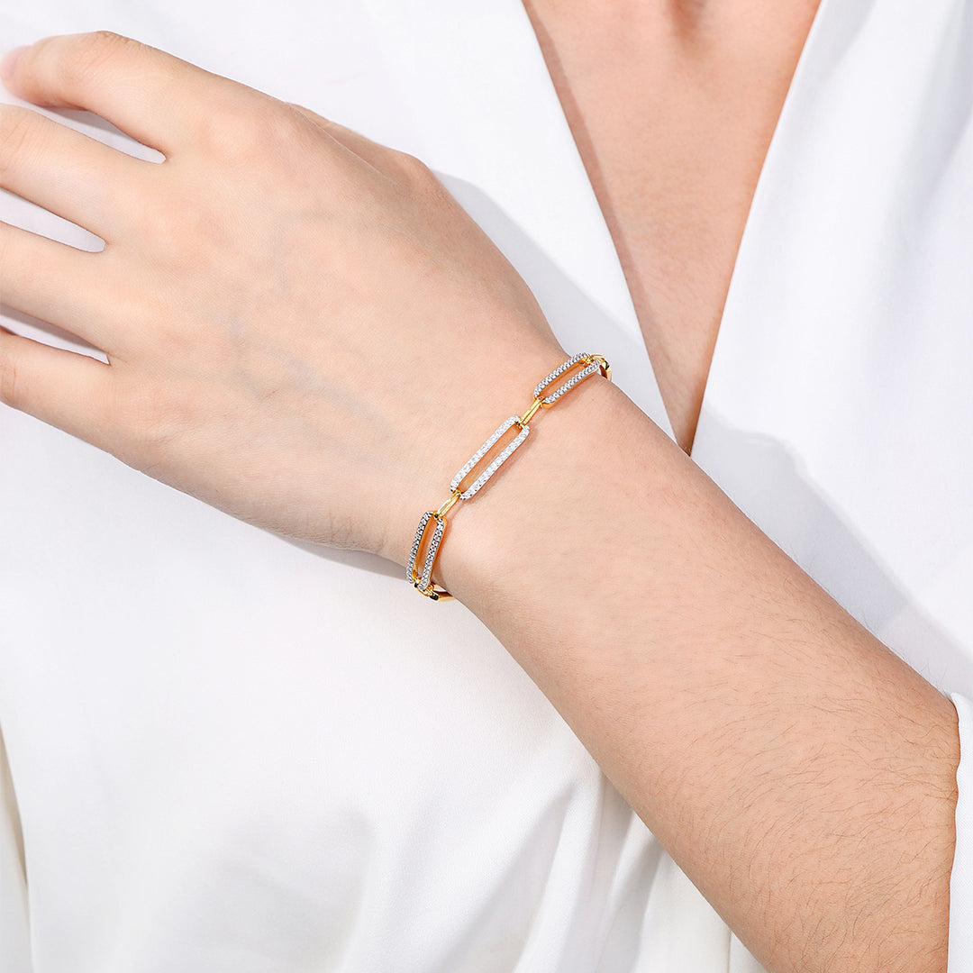 Bracciale a catena con diamanti pavé