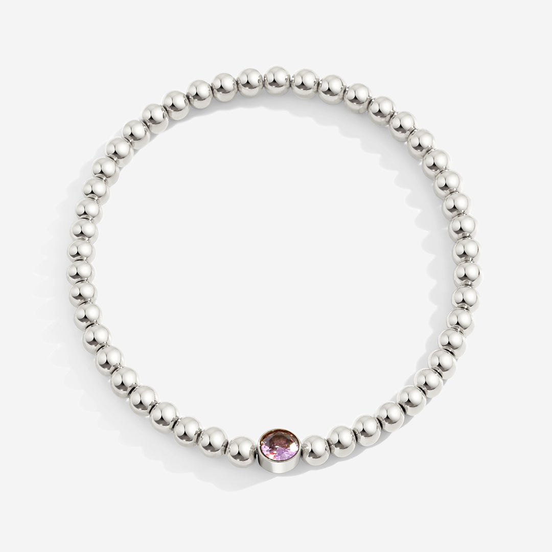 Vergoldetes Perlenarmband mit Geburtsstein