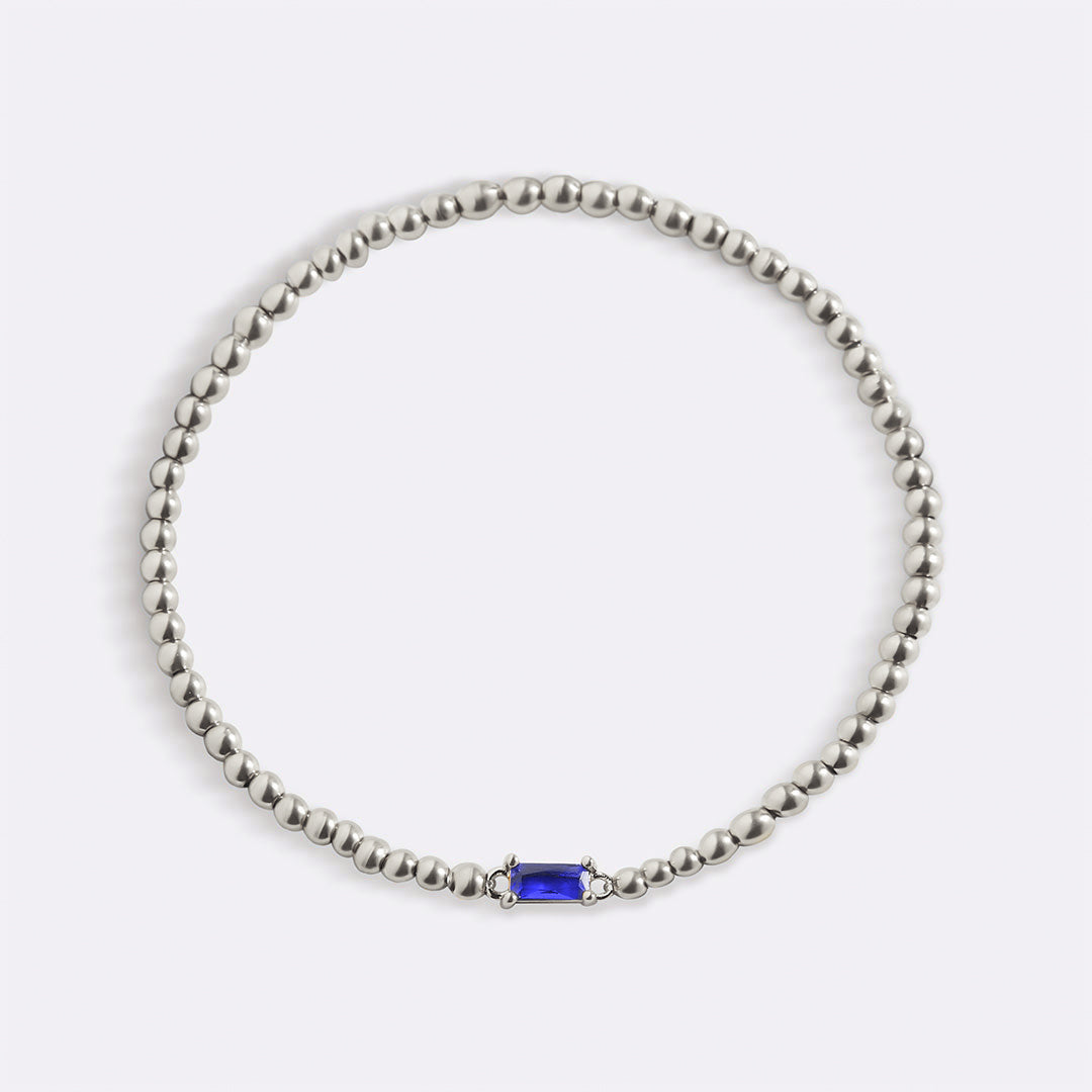 Armband aus Sterlingsilber mit Geburtssteinperlen