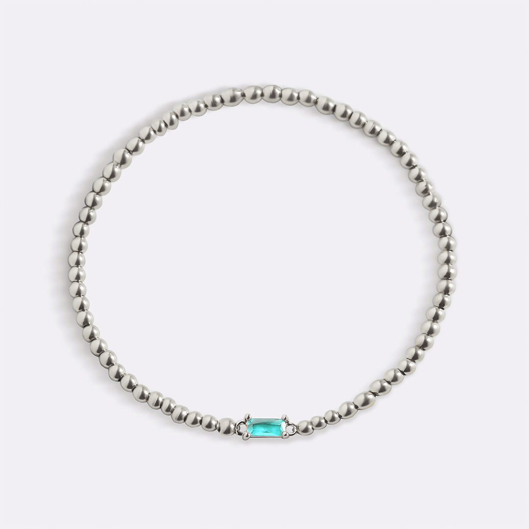 Armband aus Sterlingsilber mit Geburtssteinperlen