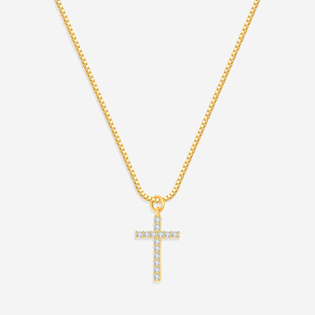 Halskette mit Pavé-Kreuzanhänger
