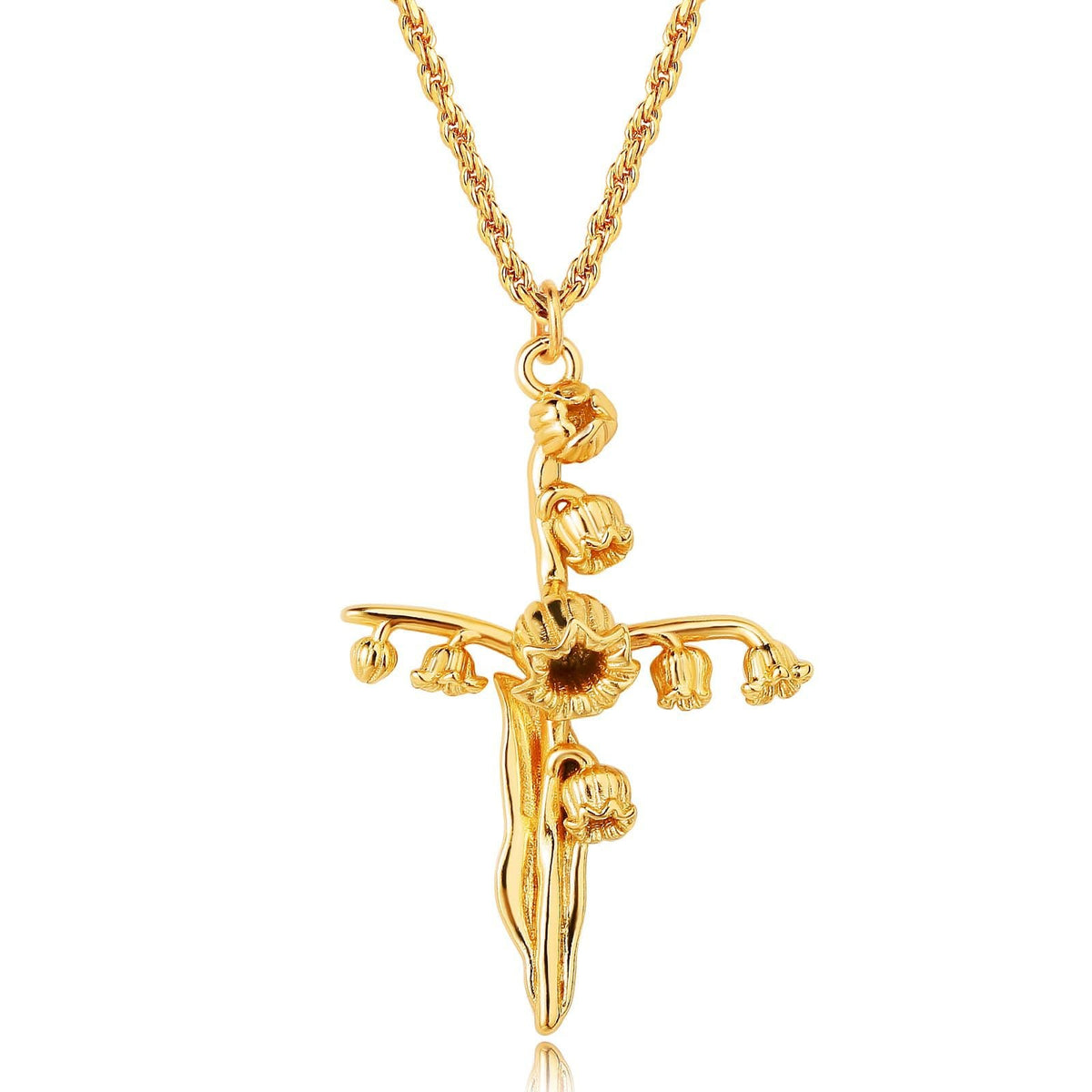 Collana con Pendente Croce Floreale