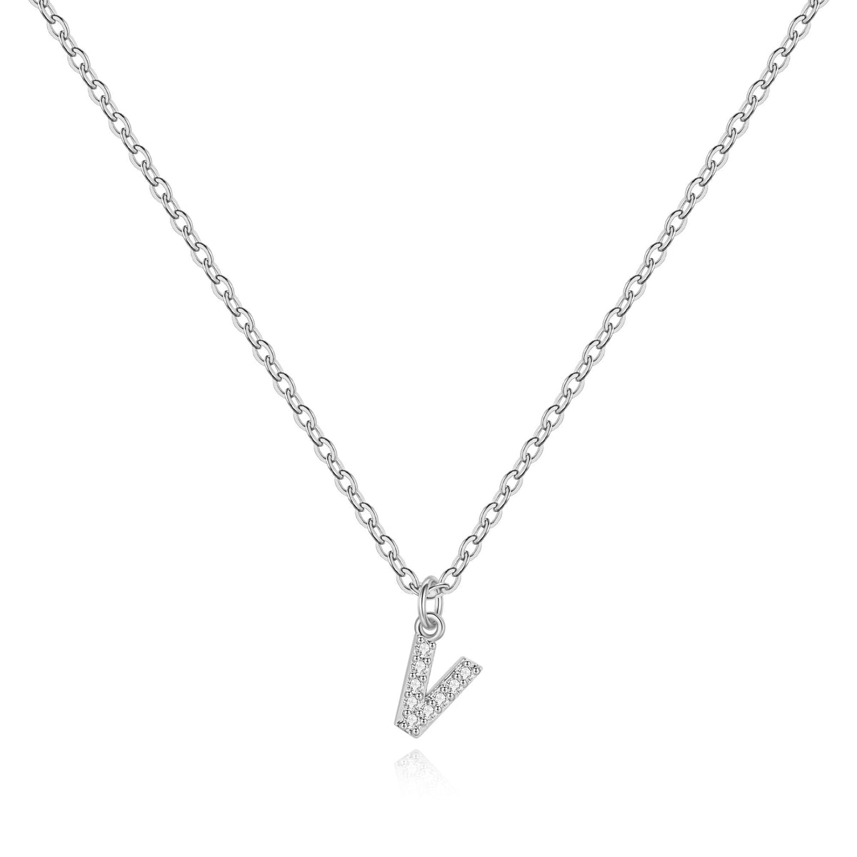 Halskette mit Initiale aus Sterlingsilber und Pavé