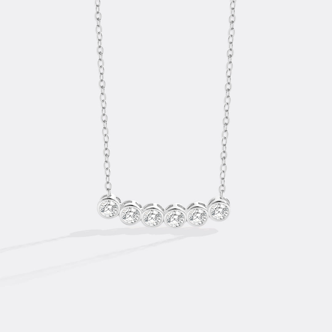 Klassische Lünettengefasste Diamantkette