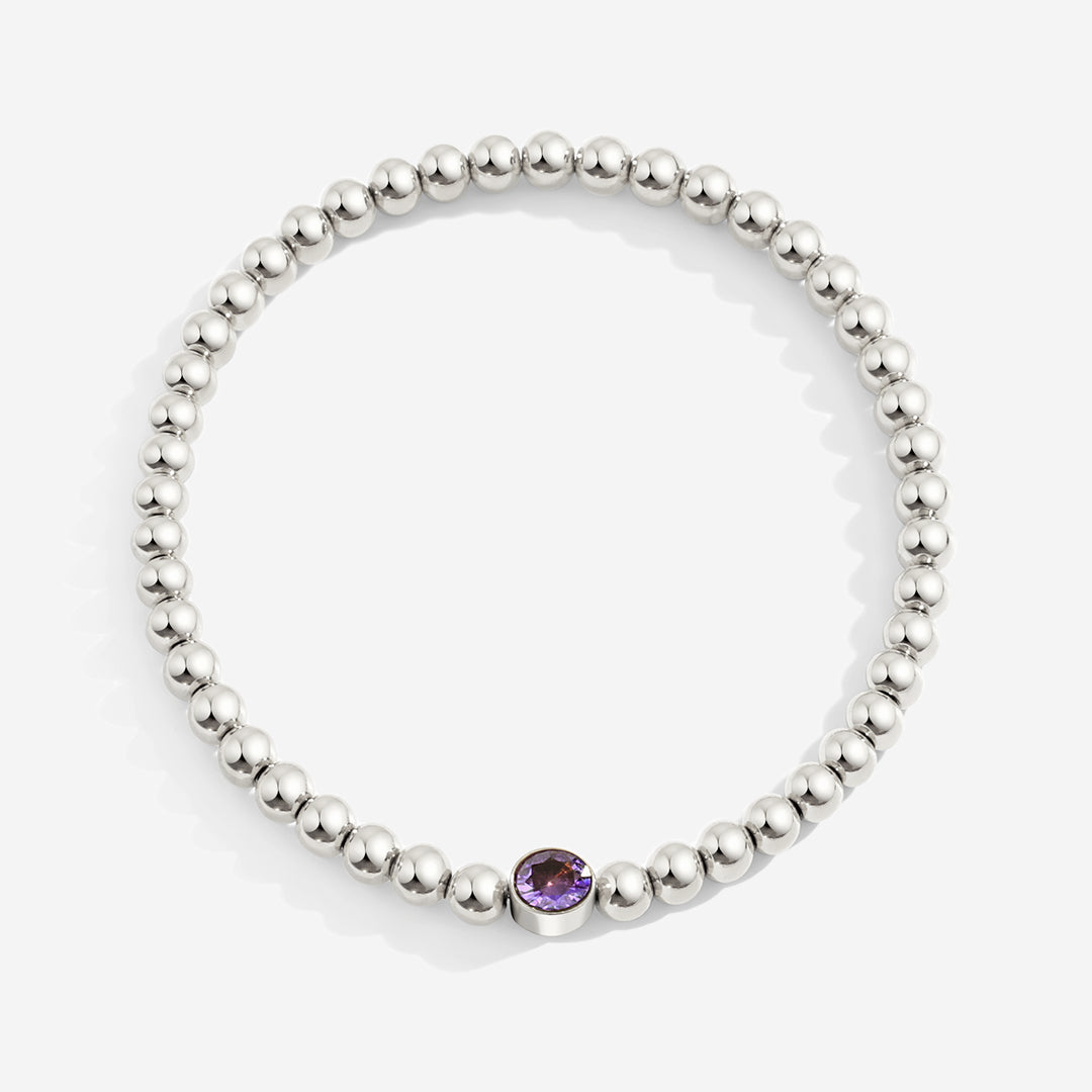 Vergoldetes Perlenarmband mit Geburtsstein