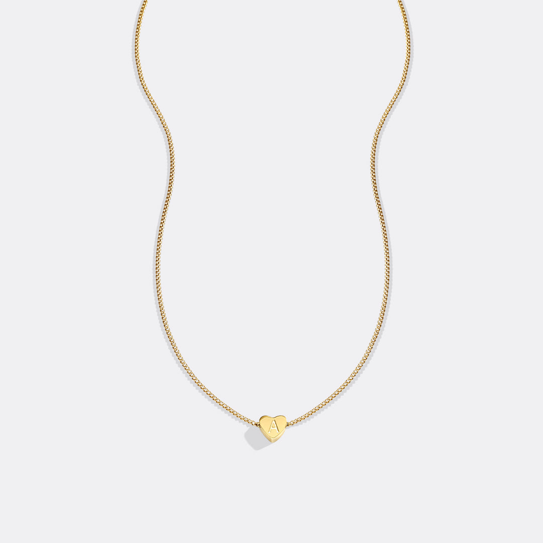 Collana iniziale a cuore impilabile delicata