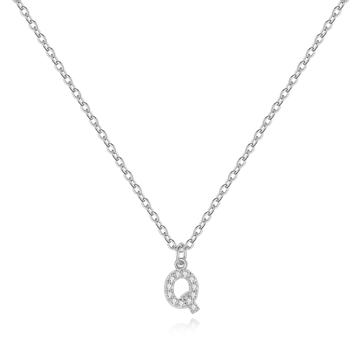 Halskette mit Initiale aus Sterlingsilber und Pavé