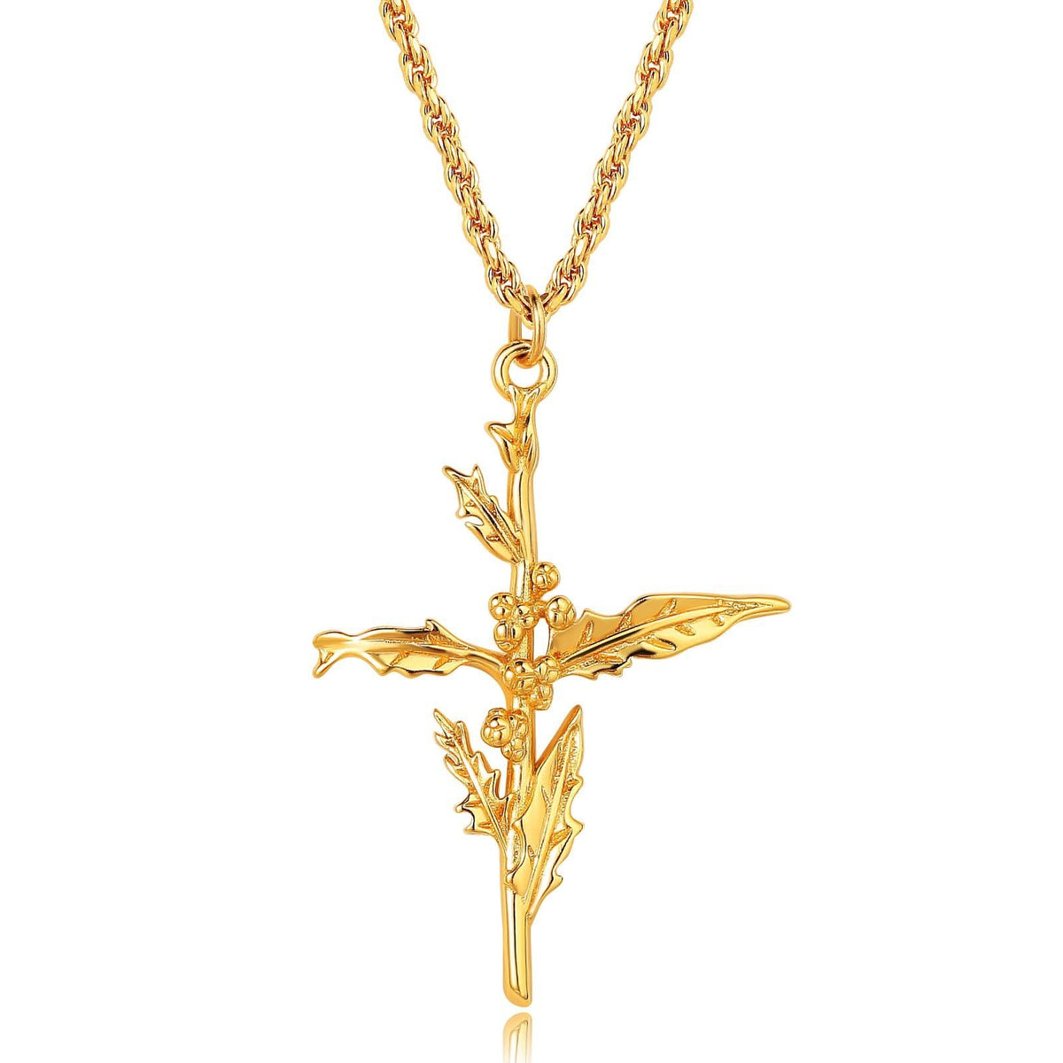 Collana con Pendente Croce Floreale