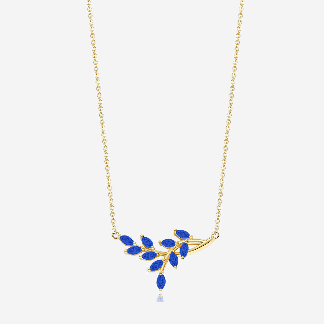 Collana pendente a foglia con pietra portafortuna