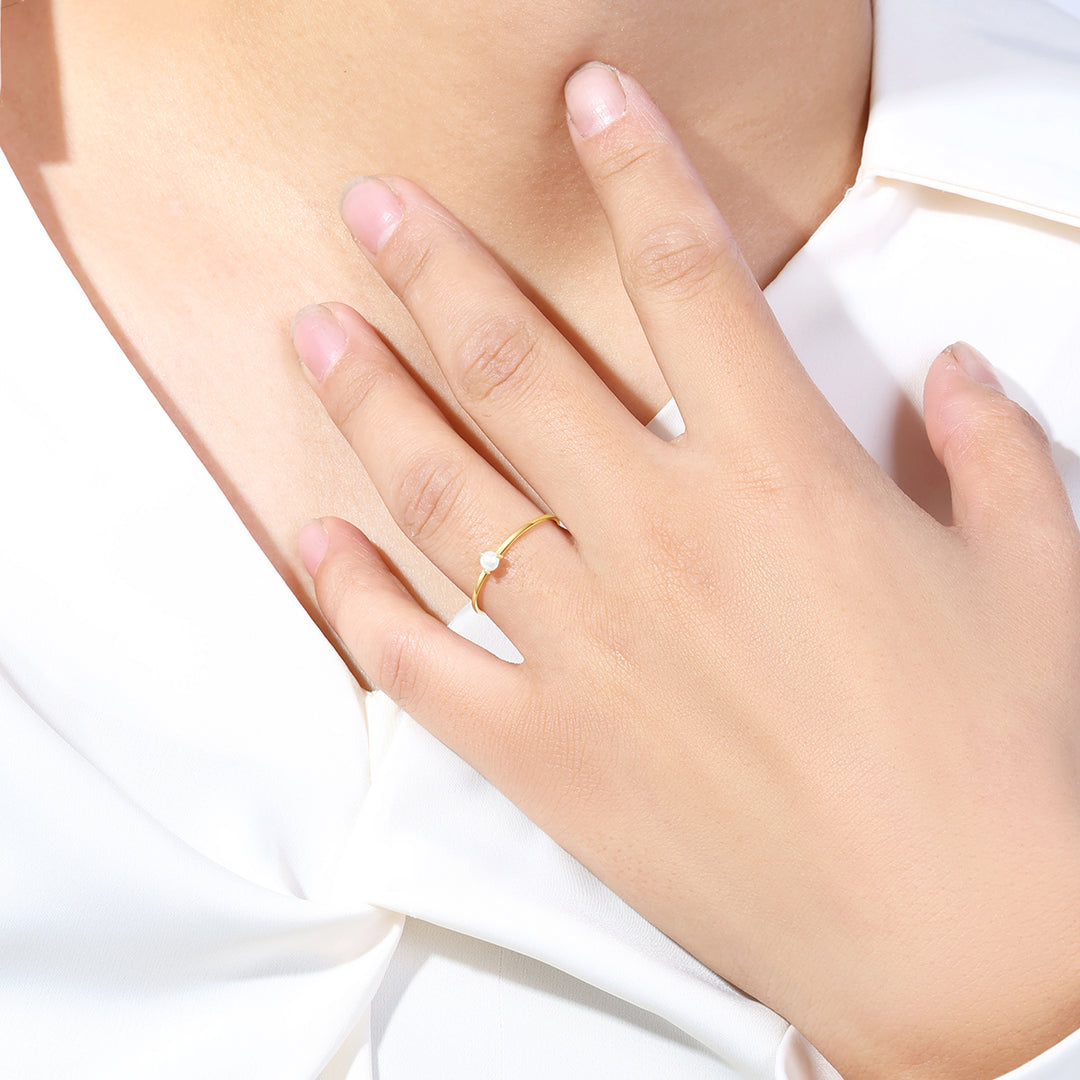 Anello con perla impilabile