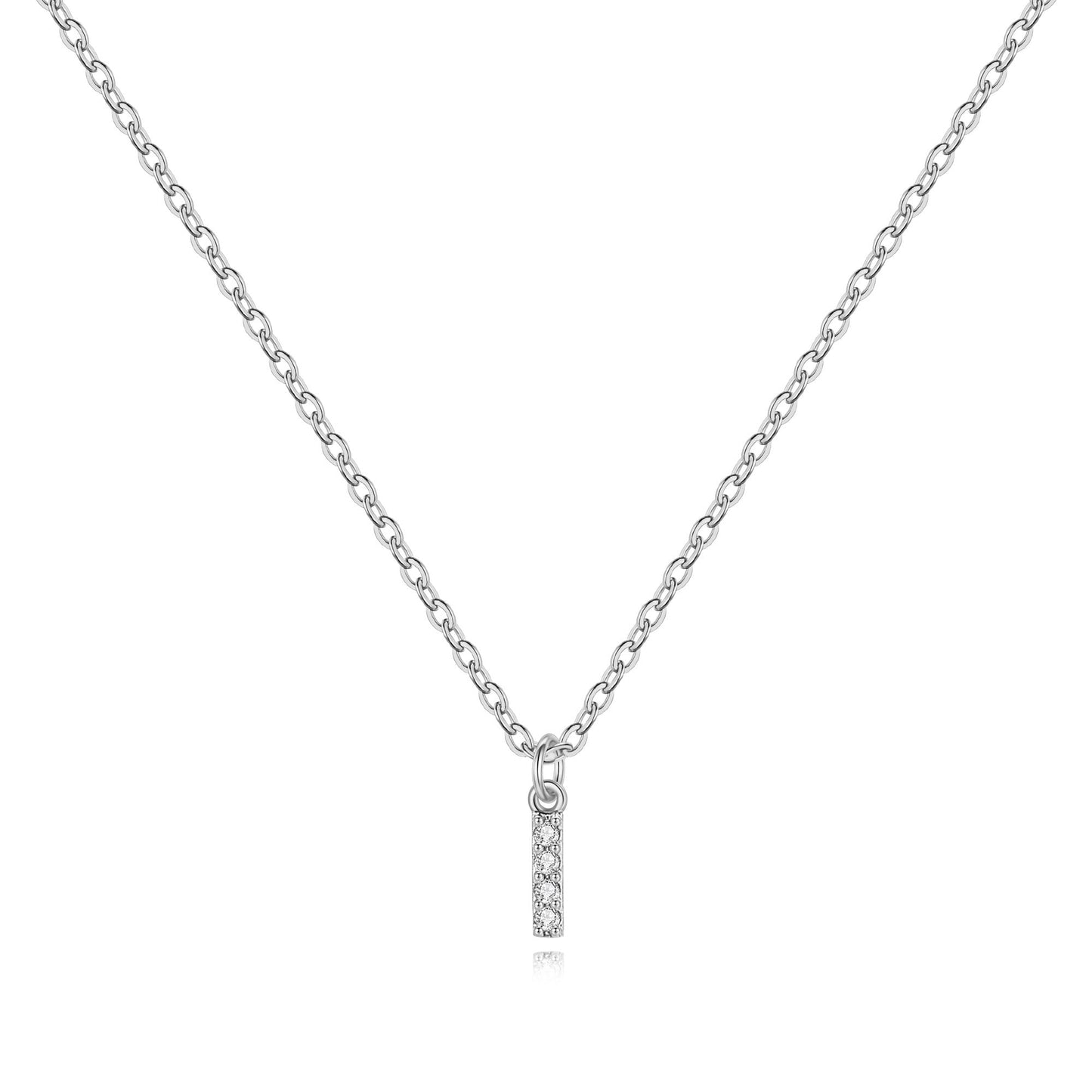 Halskette mit Initiale aus Sterlingsilber und Pavé