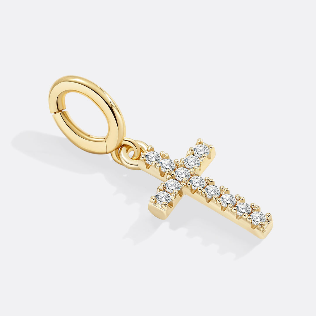 Kreuz-Charm mit Pavé