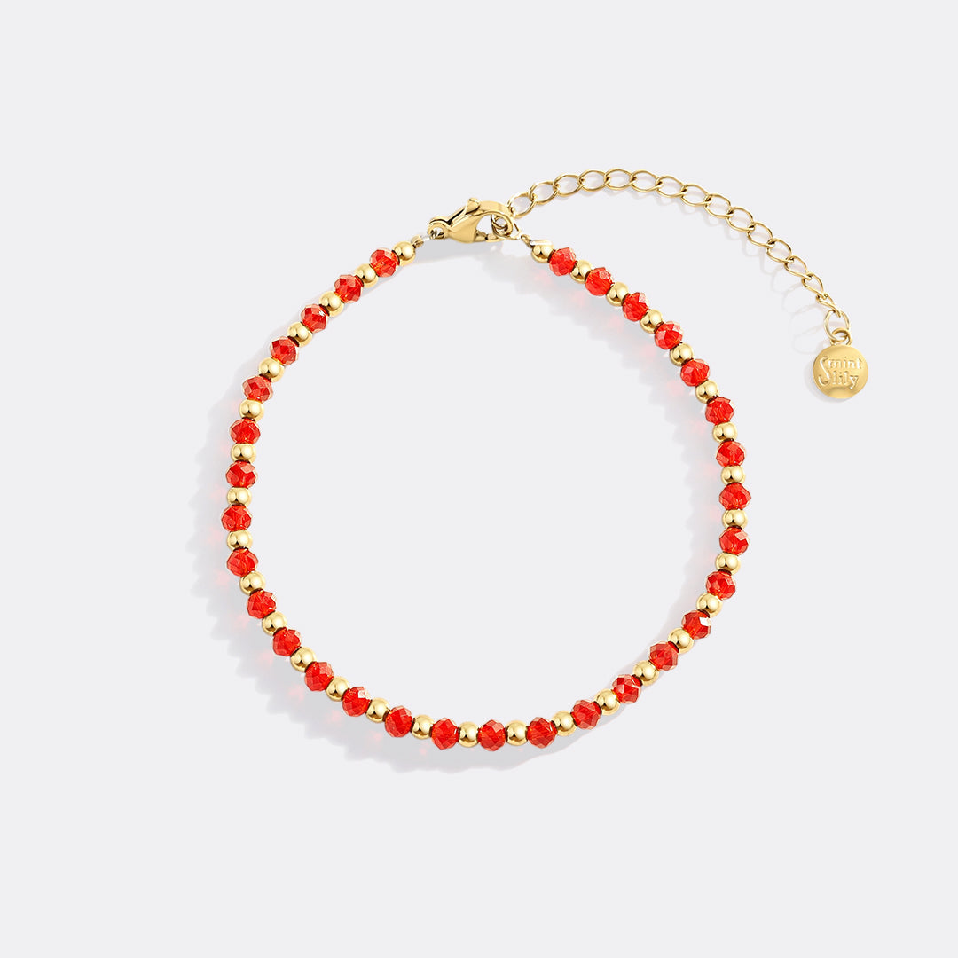 Geburtsstein- und Goldperlenarmband