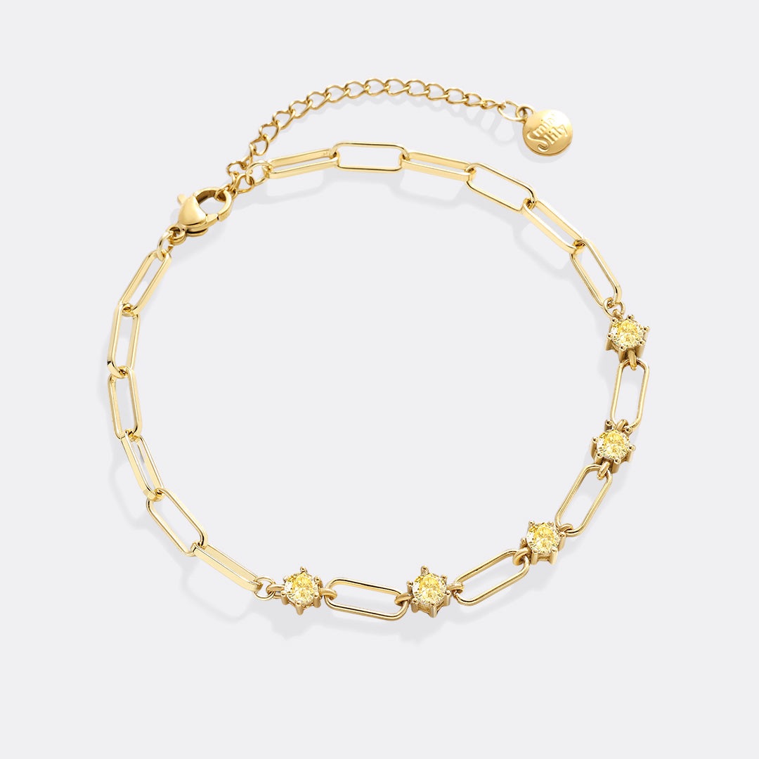 Bracciale a Graffetta con Dettagli in Pietre Preziose