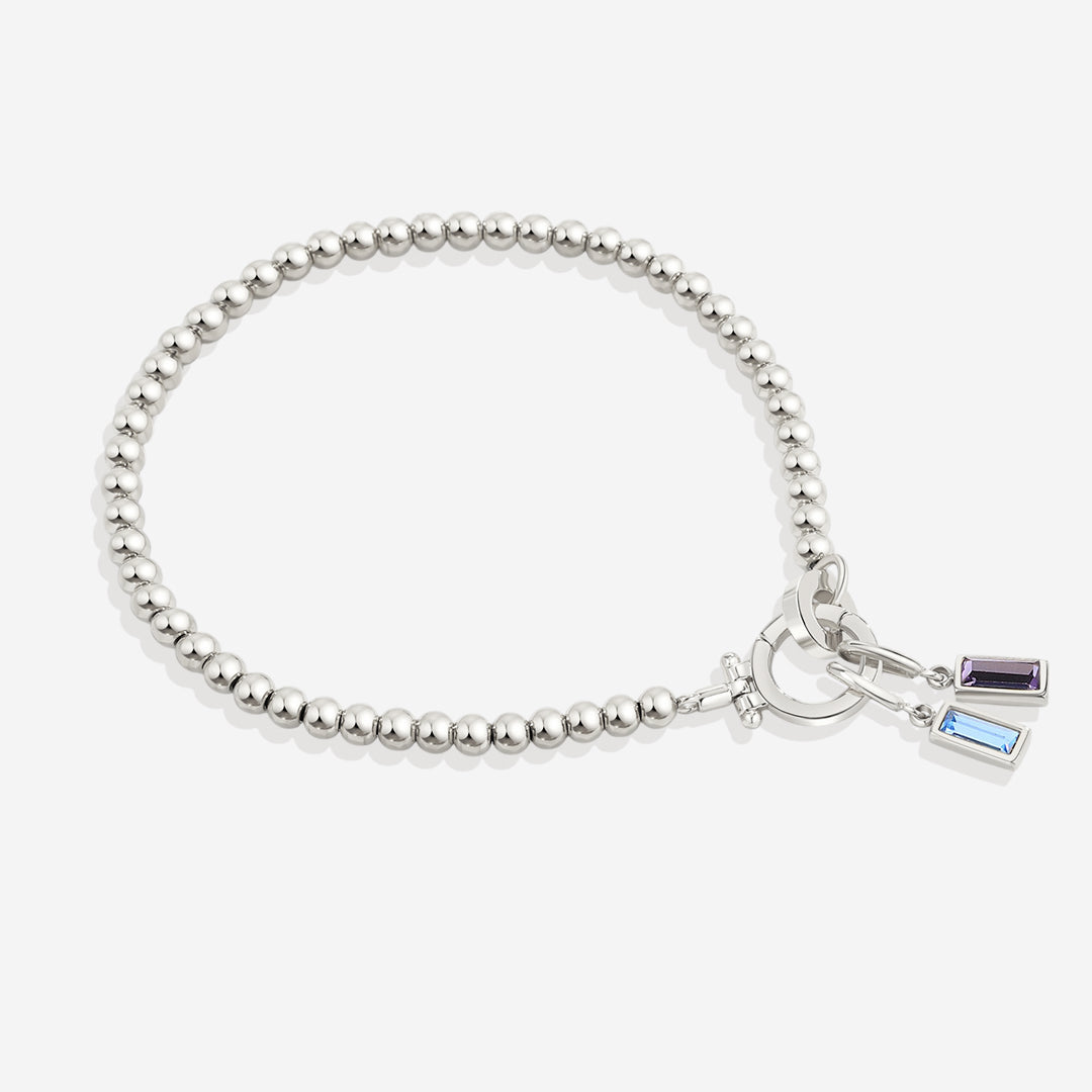 Minzfarbenes Perlen-Geburtsstein-Charm-Armband