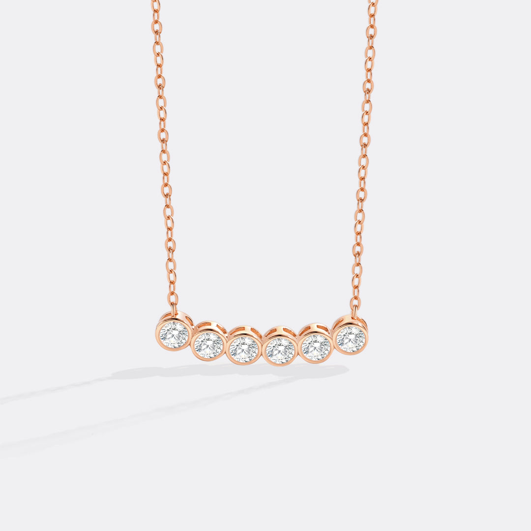 Klassische Lünettengefasste Diamantkette