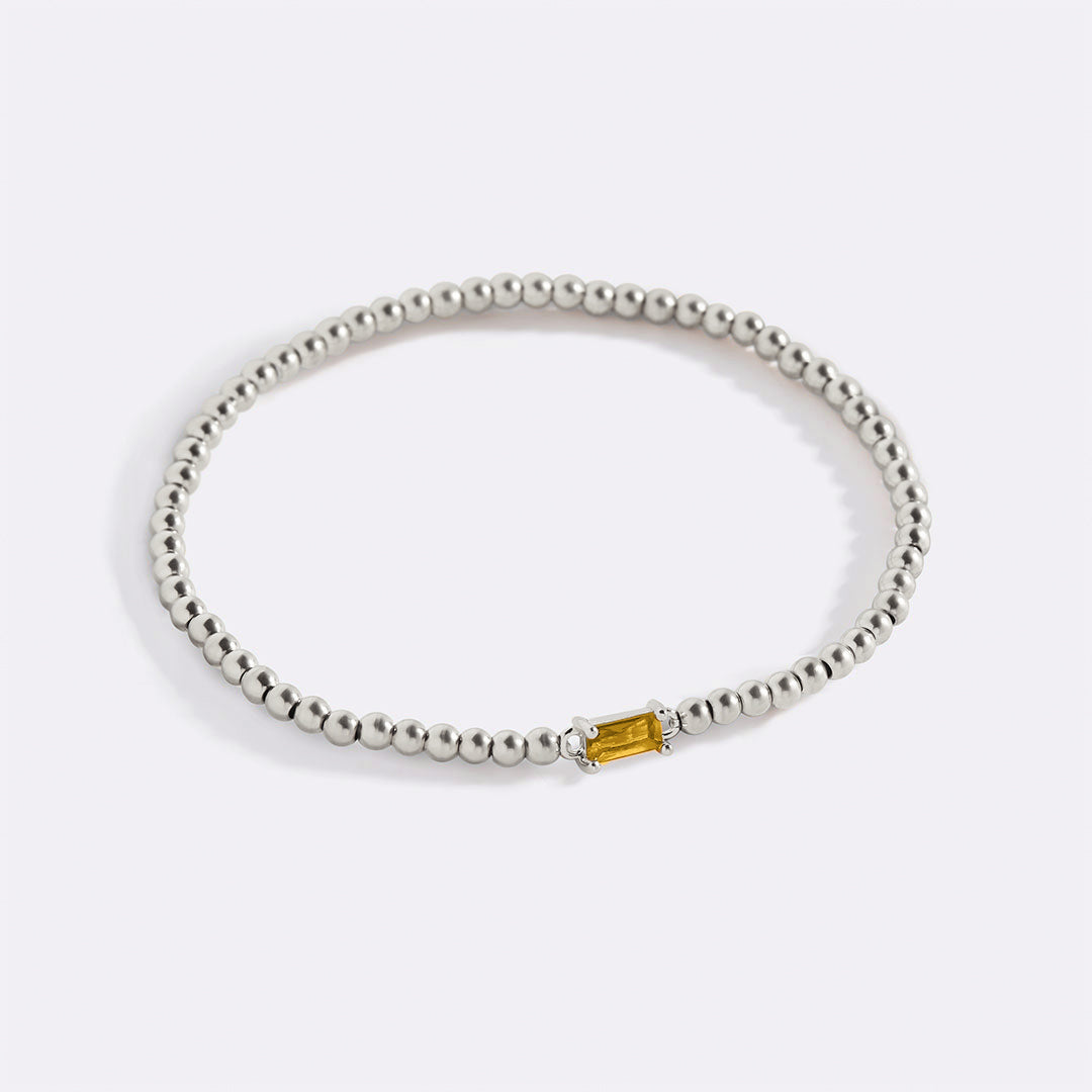 Armband aus Sterlingsilber mit Geburtssteinperlen