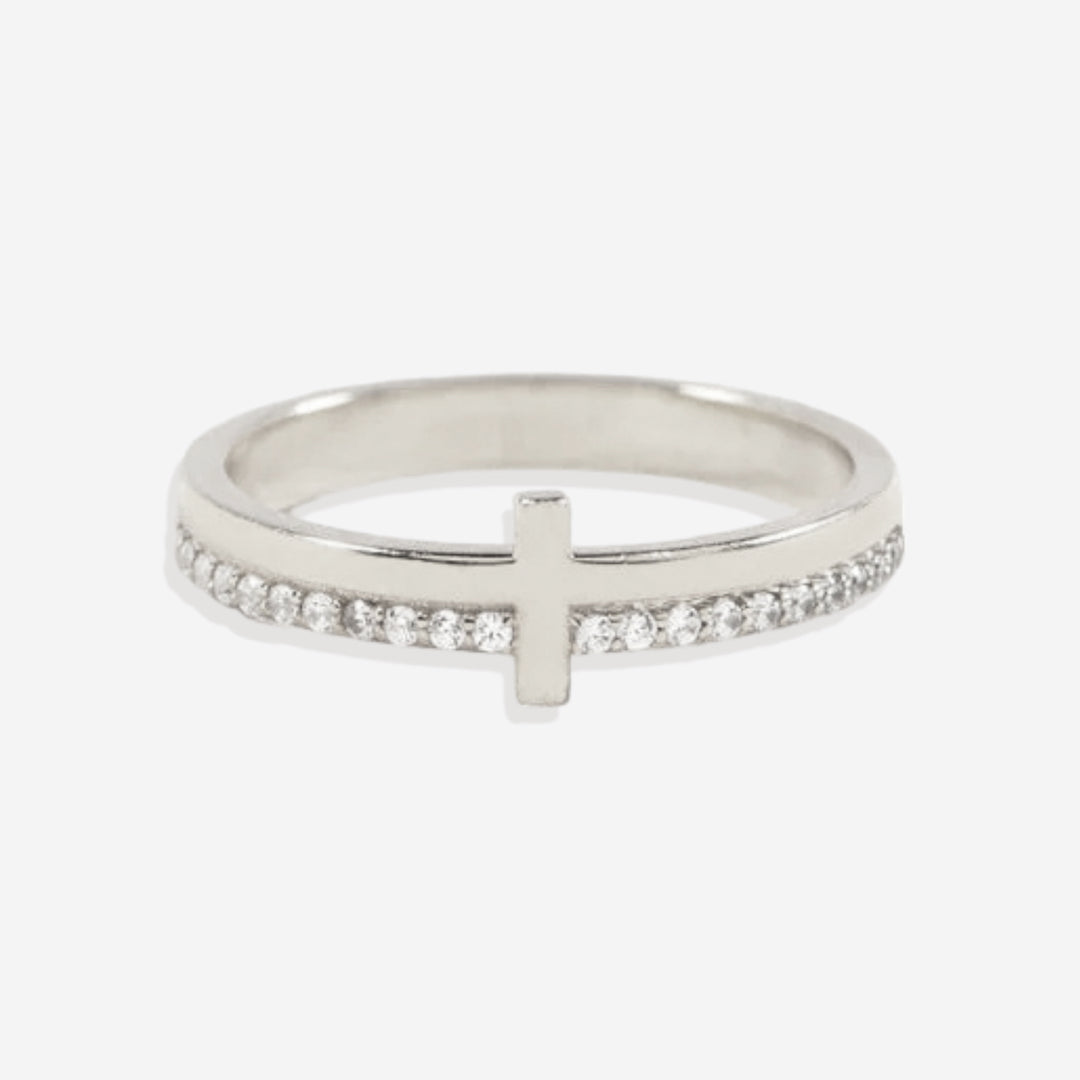Lass Gott die Kontrolle haben Goldenes Kreuz Ring