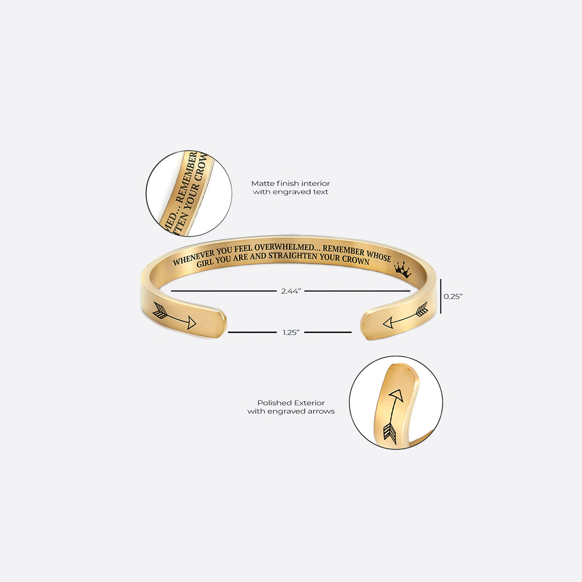 Ricorda chi sei e raddrizza la tua corona Bracciale a polsino